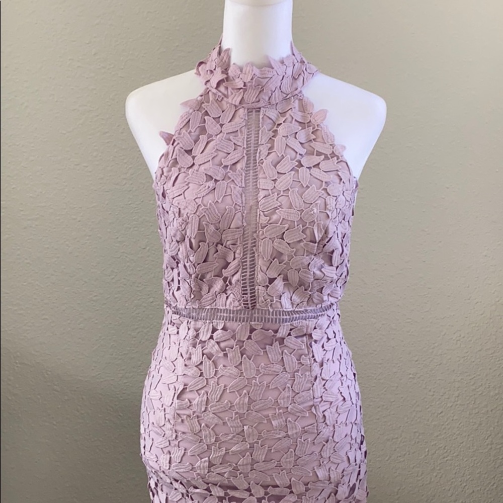 Beautiful Backless Purple Lace Dress